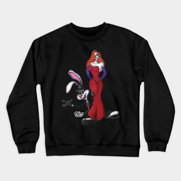 Jessica and Roger Rabbit Crewneck Sweatshirt by The Art of Sammy Ruiz